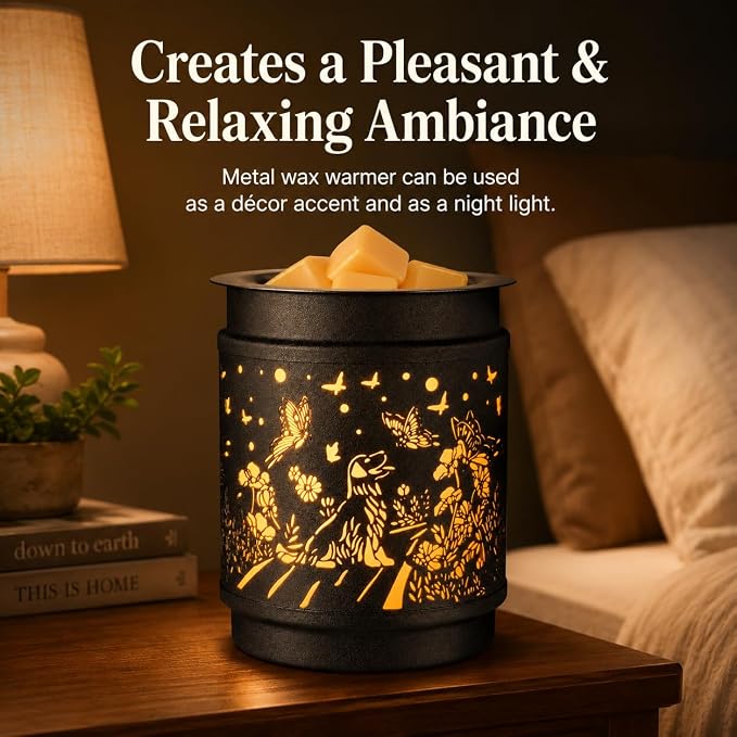 kobodon Wax Melt Warmer Metal Wax Warmer for Scented Wax (Dogs) | Electric Fragrance Candle Oil Burner 2 in 1,as Gifts for Moms Grandma Women Girls