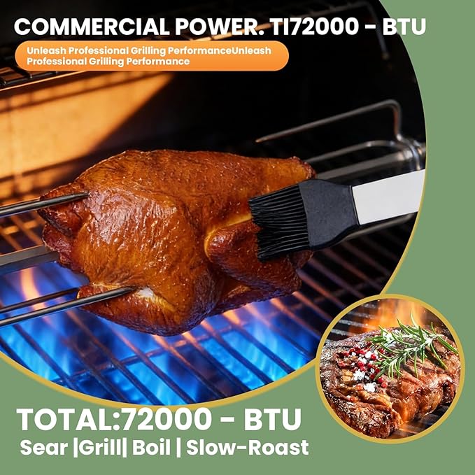 Outdoor Kitchen Natural Gas Grill Island,4-Burner 72,000 BTU Stainless Steel BBQ Grill with Infrared Rotisserie,Side Burner,Granite Countertop,Sink & Storage Cabinet.(Black+79 in)