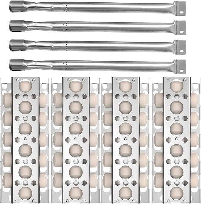 SafBbcue Grill Briquettes Tray Replacement Parts Kit for Tray for RCS 26” 32” 40” Grill, Heat Plate and Grill Burner for RJC26A RJC32A RJC32AL RJC40A RJC011P RJC009P, 4 Pack