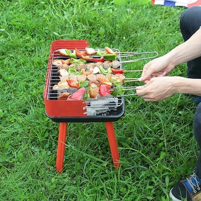 Folded Portable Charcoal Grill Outdoor Barbecue Charcoal Stainless Steel Kebab Grill Folding Grill Portable Grill Perfect for Camping