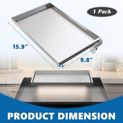 SafBbcue Griddle Warming Rack for Blackstone 17"/22" Griddles, Reversible Warming Rack/Shelf for Blackstone Flat Top Griddle Accessories to Expand Cooking Space, Universal Stainless Steel, 1 Pack