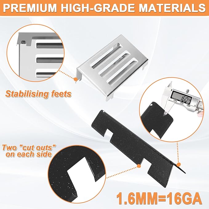 GS4 Spirit II Grill Parts for Weber Spirit 2 Replacement Parts Spirit II 200 SER Parts for Weber GS4 Spirit 2 Flavorizer Bars 7635 67045 3400301, 7637 7849 Stainless Steel Grates, Heat Deflector 67060