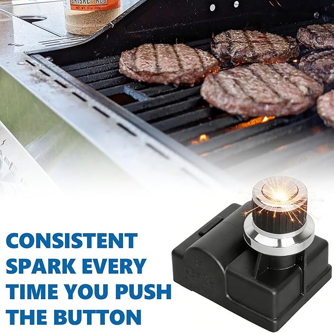 SafBbcue 13478 24633 Grill Igniter Replacement for Monument Grills - Replacement Pulse Igniter with Ignition Button, Corrosion Resistant Easy Install