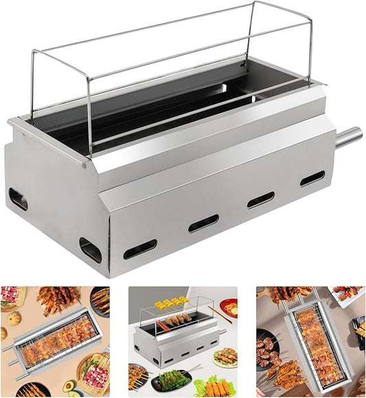 17.72 x 5.71In Outdoor Barbecue Grill, Charcoal Grill, Barbecue Grill with Anti-scald Handles for Outdoor Camping Backyard