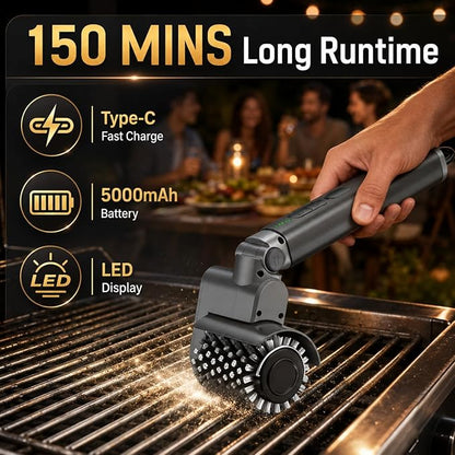 Upgraded Cordless Electric Grill Brush, Electric Grill Cleaner for Outdoor Grill & Electric BBQ Grill Brush with Powerful Motor, Rechargeable, Adjustable Angle – Perfect for Removing Burnt-On Grease