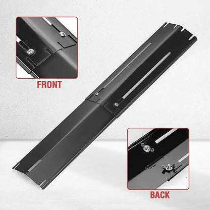 Adjustable Porcelain Steel Heat Plate Shield, Heat Tent Grill Parts for Charbroil Nexgrill, Backyard Grill, Brinkmann, Burner Cover Replacement for Gas Grills Extends from 11.7" up to 21" L, 4 Pack