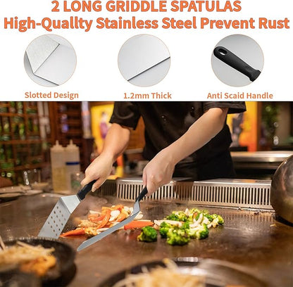 18PCS Heavy Duty BBQ Grill Tools Set, Stainless Steel Grill Accessories Kit for Outdoor Grilling