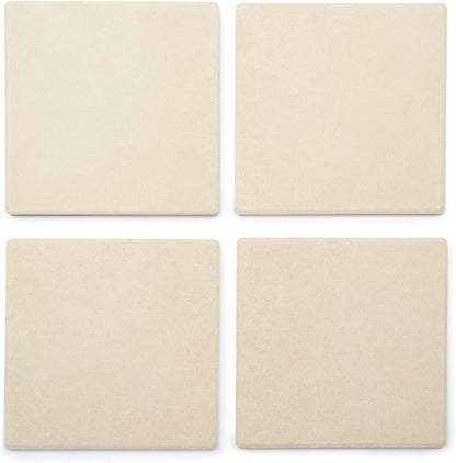 Outset Pizza Grill Stone Tiles For Oven and Grill, Set of 4 Baking Stones for Pizza, Bread & More