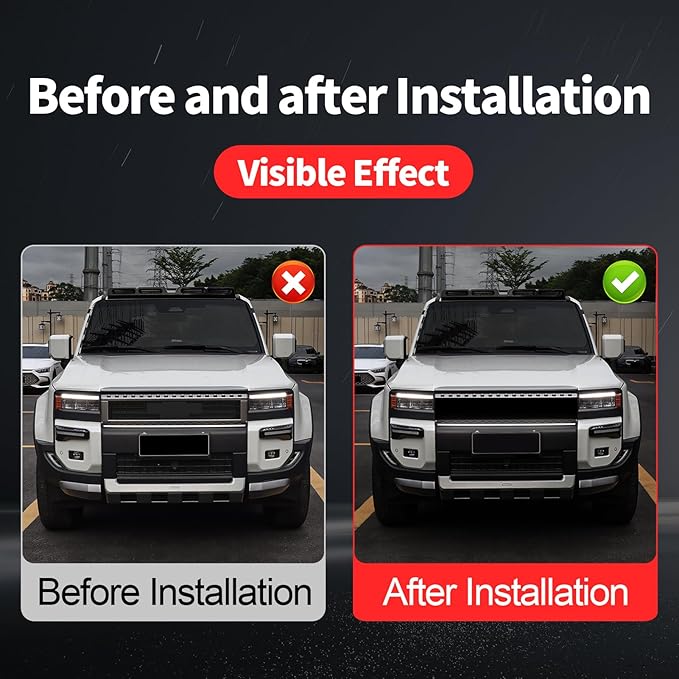Front Grille lamp Strip Decoration Suitable for 2024 2025 2026 Toyota Land Cruiser 250 1958 Prado LC250 LED Daytime Running lamp 2025 Land Cruiser Accessories (Horizontal Bar Light)