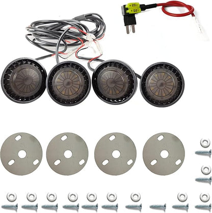 4Pcs LED Grille Light Kits Waterproof White LED Front Grille Lamp for 2018-2021 Wrangler JL JLU Original Grille with W/Fuse Adapter