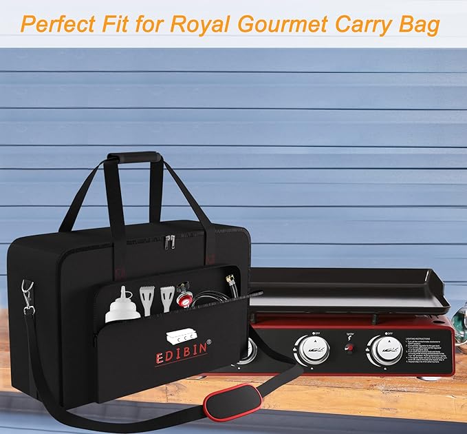 Portable Grill Carry Bag Compatible with Royal Gourmet PD1301R,Fit for Royal Gourmet PD1301S Portable 24-Inch 3-Burner Table Top Gas Grill Griddle with Cover