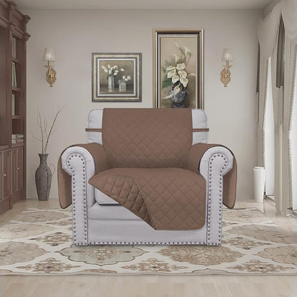 Easy-Going Reversible Couch Cover, Small Chair, Brown/Brown | Machine Washable Slipcover For Dogs, Water Resistant Furniture Mat For Living Room, Non-Slip Sofa Cover, Pet Friendly