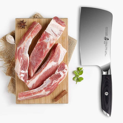 TUO Cleaver Knife, 6.5 inch Butcher Knife for Chopping Meat & Vegetable, High Carbon Steel Chinese Cleaver with Ergonomic Handle - FALCON SERIES