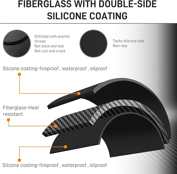 MODIGT Large 76"×52" Under Grill Mat for Outdoor Grill,Double-Side Fireproof & Heat-Resistant Outdoor Grill Mat,Protective Mat for Patio,Courtyard,Tabletop