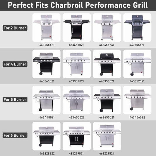 Grill Replacement Parts for Charbroil Performance 5 Burner 463448021 463450022 463451022, 4 Burner 463365021 463352521, Charbroil Grill Parts Include Heat Plate,Burner, Igniter,Crossover Tube