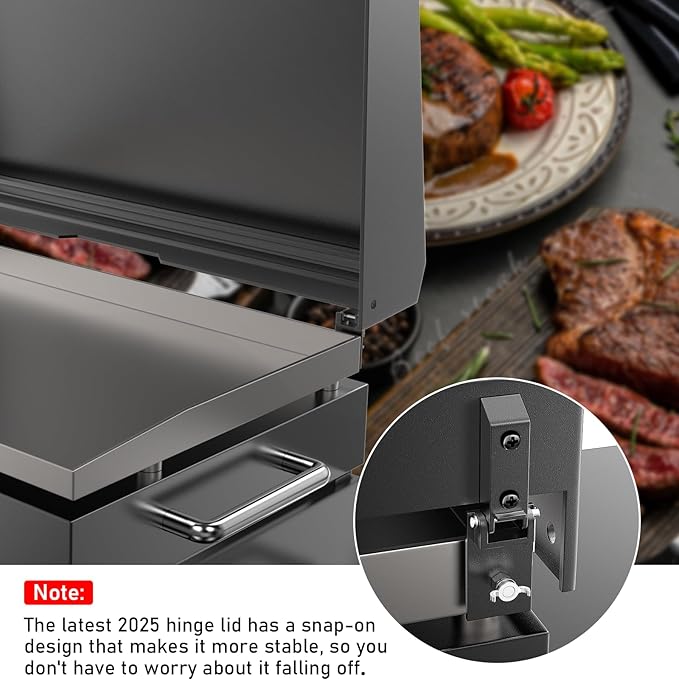 Hinged Lid for Blackstone Griddle 36 inch Griddle, Griddle Grill Hard Cover for Blackstone 1554 1836 1825 1866 2149 1984 2151 1863 2122, Flat Top Lid for Blackstone 36" Lids