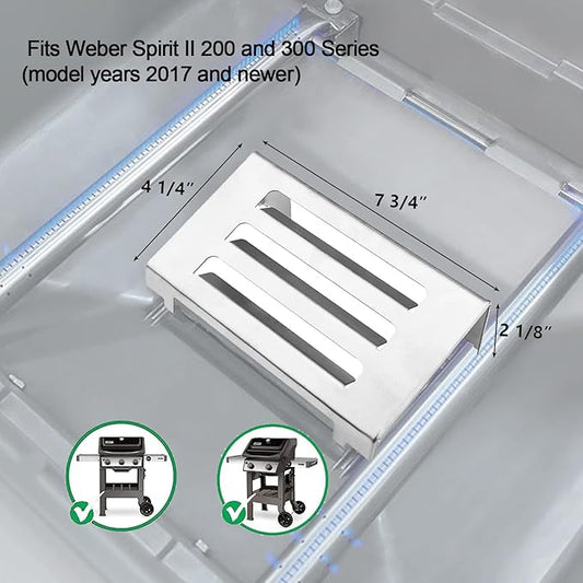 67060 Heat Deflector for Weber Spirit II 200 & 300 Series Grills (2017 and Newer), Replacement Part for Spirit II E210 E220 E310 S210/220 S310, Stainless Steel Heat Deflector for Weber Spirit 2 Parts