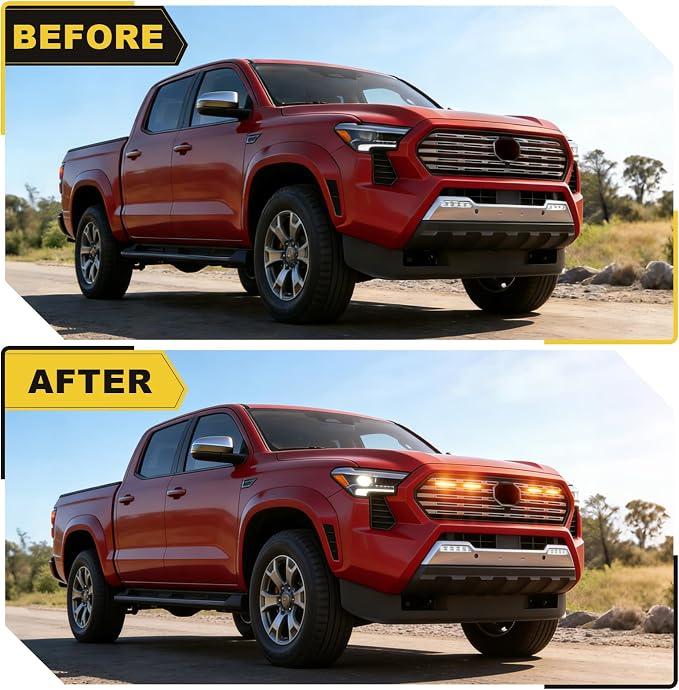Auto Led Grills Lights fit for 2024 2025 2026 Toyota Tacoma Limited | amber ,white ,RGB 2025 2026 tacoma limited grille light assembly