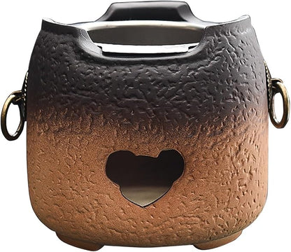 Clay Charcoal Stove Tea Set Kung Fu Tea Stove Outdoor Heating Stove Barbecue Oven Pottery Stove for Home Camping Cooking Accessories(Medium)