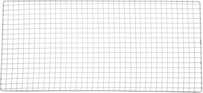 HARFINGTON Square BBQ Grill Net 26x60cm Electroplated Stainless Steel Barbecue Mesh Mat for Baking Smoking Charcoal Grilling Roasting