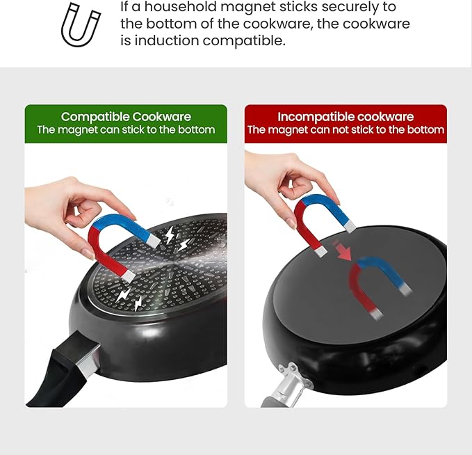 Portable Induction Cooktop, 1500W Induction Cooktop with 6 Temperature 8 Power Settings, 99 Minutes Timer, Including 8L Cast Iron Cooking Pot and Cast Iron Pan