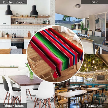 Swono Decorative Rectangle Table Cloth Mexican Style, Traditional Blankets Colorful Stripes Polyester Tablecloth Kitchen Table Cover for Dining BBQ Picnic Coffee Table 50x72, 4-6 Seats