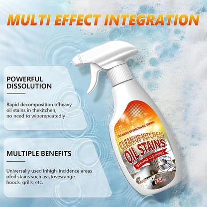 New Upgrade Kitchen Cleaner, Clean Up Kitchen Oil Stains Spray, Multi-purpose Oils Stain Cleaner, Clean Up Kitchens Oil Stains(240ml/8.45oz)