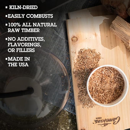 Camerons All Natural Extra Fine Hickory BBQ Wood Chips (3 Pints, 0.473L ea)- Kiln Dried Wood Sawdust Shavings for Cocktail Smoking Guns, Stovetop Smokers, Smoke Boxes-Value Pack Barbecue Grilling Gift