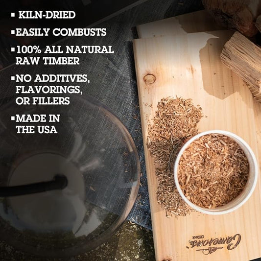 Camerons All Natural Extra Fine Hickory BBQ Wood Chips (3 Pints, 0.473L ea)- Kiln Dried Wood Sawdust Shavings for Cocktail Smoking Guns, Stovetop Smokers, Smoke Boxes-Value Pack Barbecue Grilling Gift
