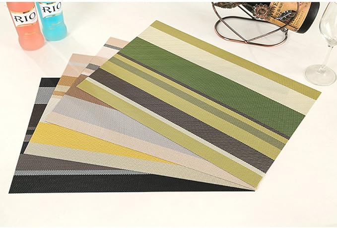 Zupro Placemats Set of 4 Washable Heat-Resistant Non Slip Braided Table Mats Woven PVC Vinyl Kitchen Place Mats for Everyday use or Dinner Parties BBQs Indoor and Ourdoor Use.18"x12"(Purple)