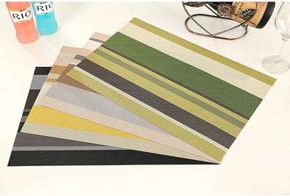 Zupro Placemats Set of 4 Washable Heat-Resistant Non Slip Braided Table Mats Woven PVC Vinyl Kitchen Place Mats for Everyday use or Dinner Parties BBQs Indoor and Ourdoor Use.18"x12"(Purple)