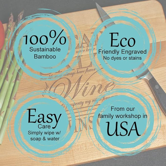 Grillfather Grill Father Engraved Bamboo Wood Cheese Cutting Board with Handle Funny Gift 8.x5 x 11"
