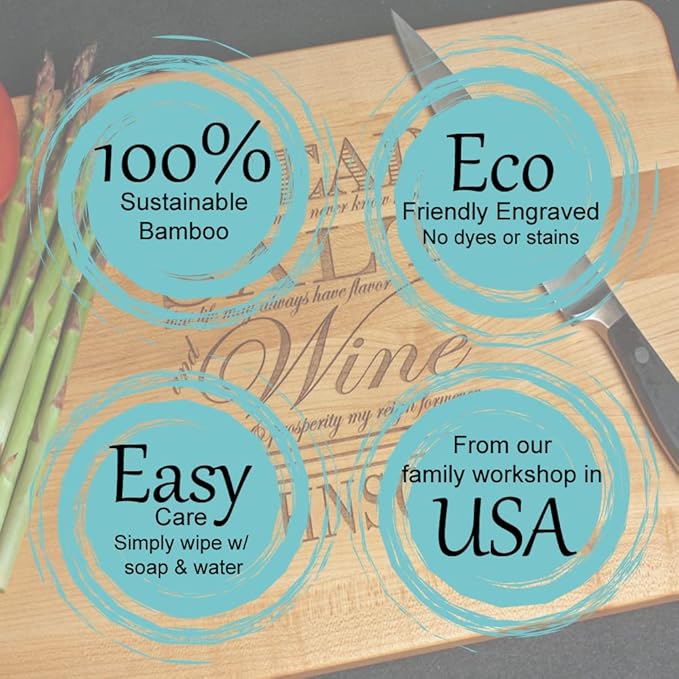 Grillfather Grill Father Engraved Bamboo Wood Cheese Cutting Board with Handle Funny Gift 8.x5 x 11"