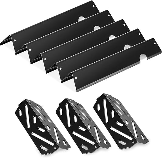 VEVOR Flavorizer Bars and Heat Deflectors, 17 in Grill Replacement Part, for Weber Genesis ll 310 315 335 340, E/S 325s, ES/SX 325s, E/S 335, EX/SX/EPX-335 Grills, Porcelain-enameled Steel, 8 Pack