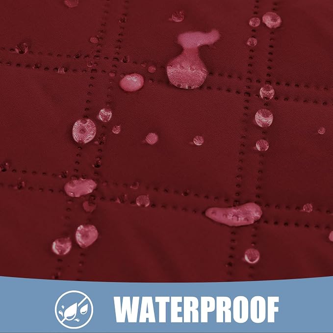 Smiry Waterproof Reversible Pet Couch Covers for Dogs | Pet Friendly, Soft Fabric, Washable Sofa Furniture Protector for Dogs Cat Kids, Checkered (52"x82", Wine Red/Wine Red)