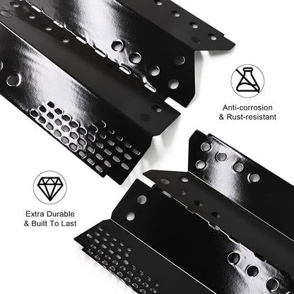 Hiorucet Grill Replacement Parts for Stok SGP4330SB, SGP4331, SGP4130N, Stok Quattro 4 Burner Grills, Porcelain Steel Heat Plate Shield Tent, Stainless Steel Crossover Carry Over Tube & Grill Burners