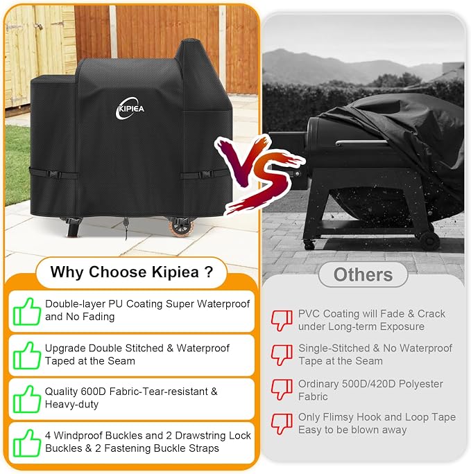 600D Pellet Grill Cover for Pit Boss 820 & Pro 850, Waterproof BBQ Smoker Cover, UV Resistant, No Tear, No Fading