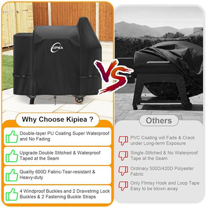 600D Pellet Grill Cover for Pit Boss 820 & Pro 850, Waterproof BBQ Smoker Cover, UV Resistant, No Tear, No Fading