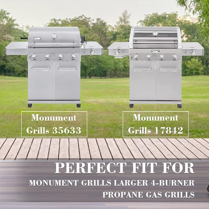 Replacement Parts for Monument Grills 24367, 35633, 17842 | Stainless Steel Heat Plates, Burner & Igniter Kit, for Monument 4-Burner Gas Grills 24633, 41847NG, 77352, 77352MB