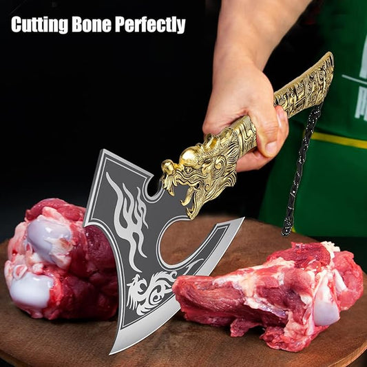 ROCOCO Heavy Duty Bone Chopper - Kitchen Axe With Sheath Birthday Mother Father Gift Idea Men