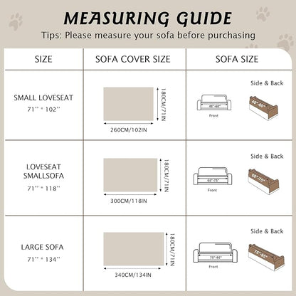 PuTian Couch Cover for Dogs, 71"x118", Boho Green | Waterproof, Washable Slipcover for L-Shaped Sectional, Recliner & Armchair，Protects against Spills, Stains & Wear