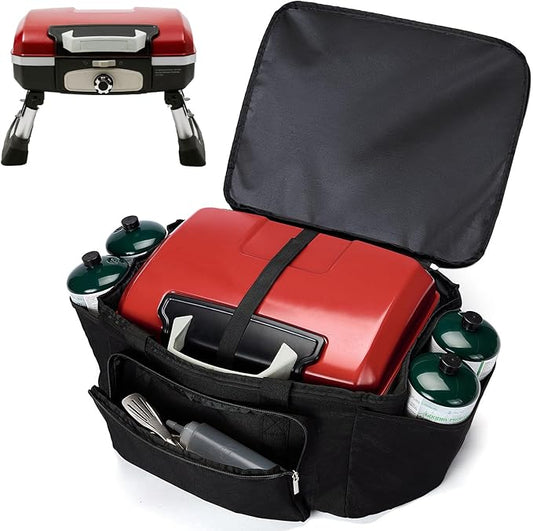 Padded Carry Bag for Cuisinart CGG-180T/180TS/180TB Tabletop Propane Grill, Portable Gas Grill Carry Case with Propane Cylinder Pockets (Case Only)