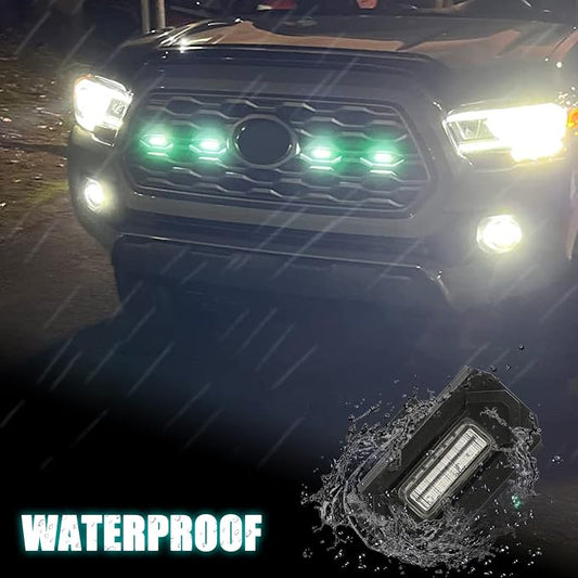 RGB LED Grill Lights for Toyota Tacoma 2020-2023 Off Road & Sport OEM | Multi-Color Tacoma Grille Light with INSTRUCTION and FUSE, APP/Remote Control 20 Custom Colors, Color-changing