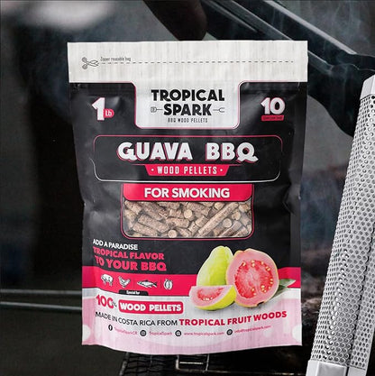 Wood Pellets | Perfect for BBQ, Smoking, Grilling, Bake, Roast, Braise | Premium 100% All-Natural | Guava Wood | 1 lb. Bag