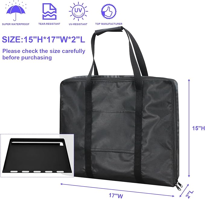 Small griddle carry bag 17inch griddle storge bag 600D heavy duty waterproof bag 17”*15”*2”