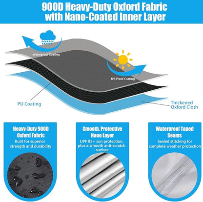 Cantilever Patio Umbrella Cover 900D Waterproof for 11-13ft Offset Umbrella | 900D Oxford Fabric, Heavy Duty Waterproof, Top Vent, Hem Drawstring, Telescopic Pole, Fits 11-13ft Outdoor Umbrella