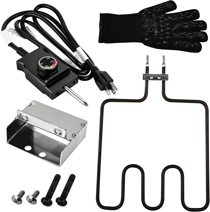 1500 Watt Heating Element 50°F To 450°F For Masterbuilt Electric Smoker and Grill,With Adjustable Thermostat Cord Controller and Stainless steel connection box By Romalon