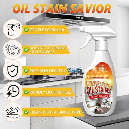 New Upgrade Kitchen Cleaner, Clean Up Kitchen Oil Stains Spray, Multi-purpose Oils Stain Cleaner, Clean Up Kitchens Oil Stains(240ml/8.45oz)