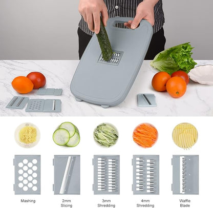 Gintan Camping Cutting Board, 9-in-1 Collapsible Chopping Board with Colander, Outdoor-Kitchen Vegetable Washing Basket for Campers, Camping Gifts Camping Accessories for RV Campers (Gray)