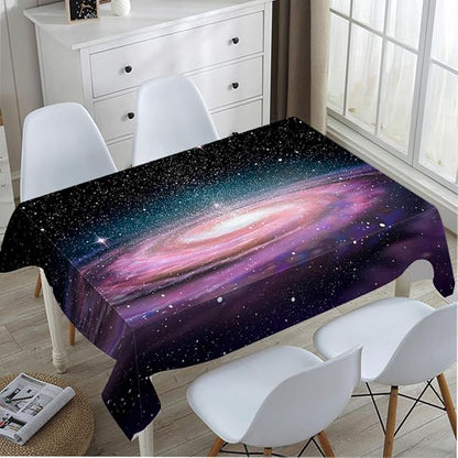 TKS MITLAN Purple Spiral Galaxy Tablecloth Decor Universe Stars Shine Beautiful Glow Table Cloth Dining Room Kitchen Table Cover 60" X 84" Oblong/Rectangle